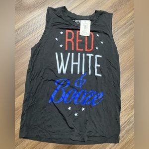 Red white and booze tank top